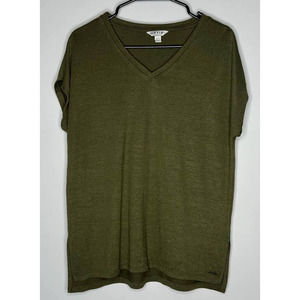 Orvis Short Sleeve V-Neck Tunic Olive Green Top Small
